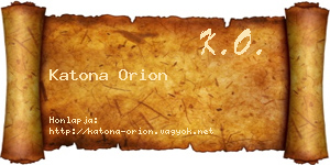 Katona Orion névjegykártya